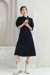Jimmy Seo washed cotton shirt Dress 2021 New Summer Korean-style stylish cinched waist tie single-breasted dress Application Scenario